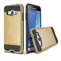 Samsung Galaxy J3 / Galaxy Amp Prime Iron Shield Hybrid Case (Champagne Gold)